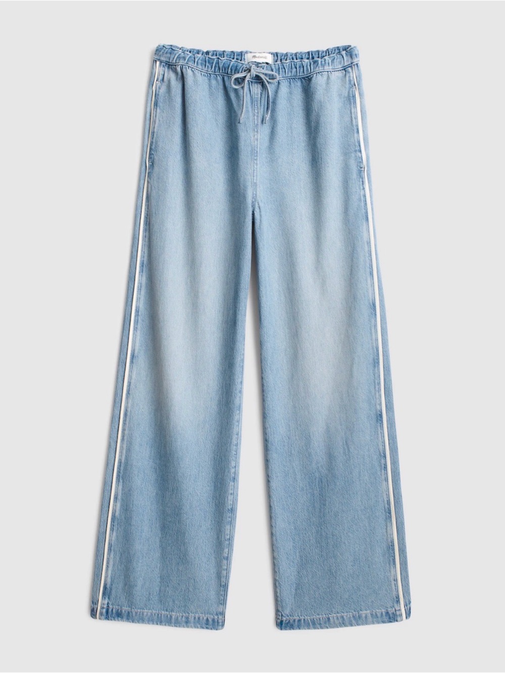 NWT Madewell Pull-On Track Pants in Airy Denim Faded Horizon Wash XS